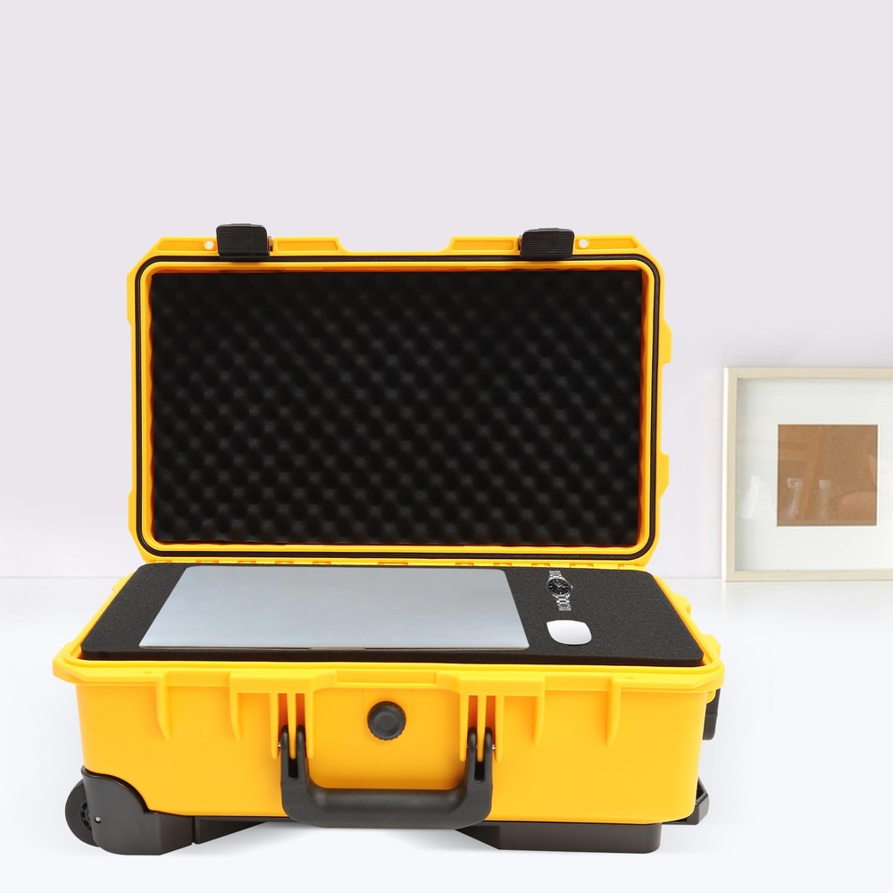 22" Camera Hard Case Protective Roller Waterproof Camera Carrying Case w/Foam