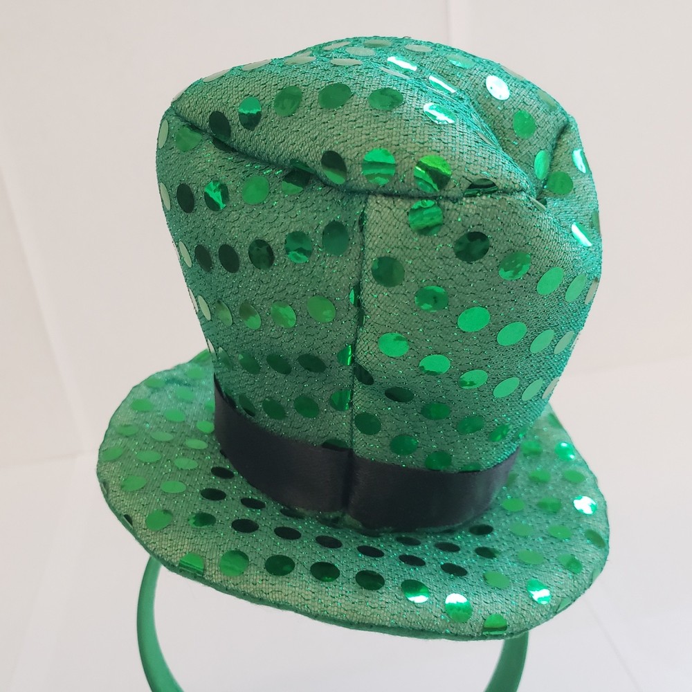 Xmas Elf Pants Hat and mini Leprechaun St. Patricks Day Hat with headband - USED