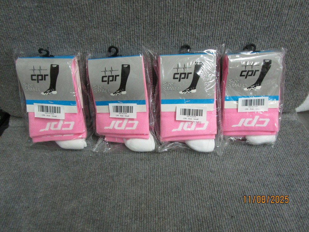 (4) Pair CPR Compression Socks Pink Size Small