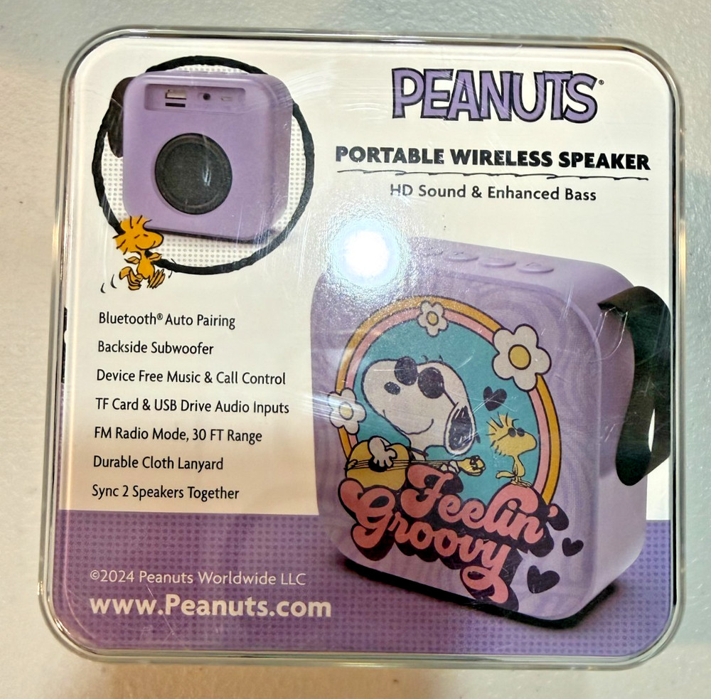 Peanuts Snoopy Portable Wireless Speaker, New