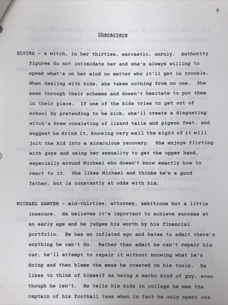The Elvira Show TV Spec Script Draft By David Silverman Stephen Sustarsic