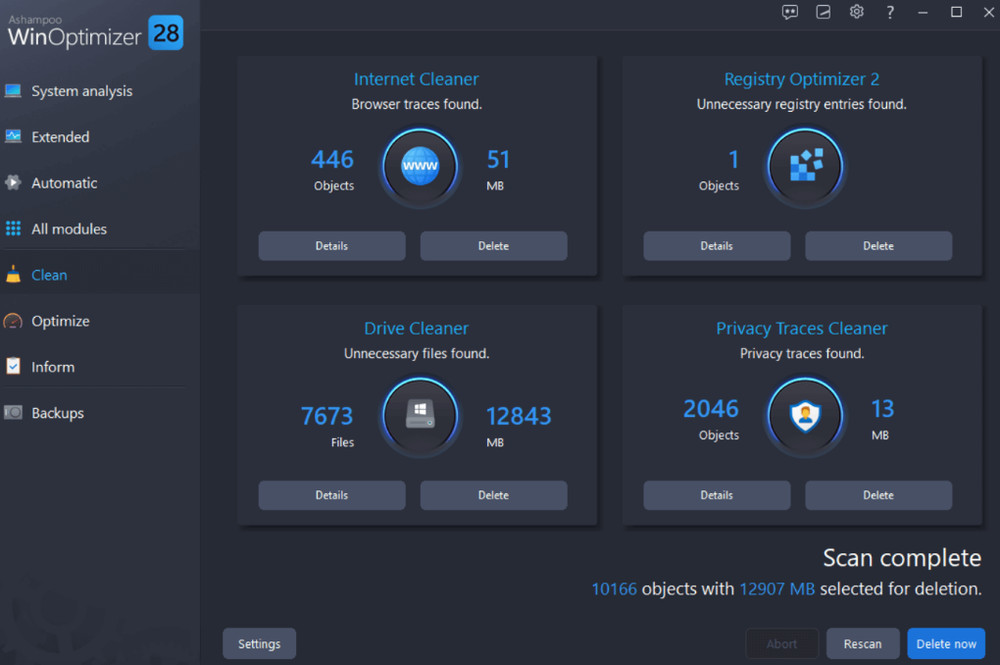 Ashampoo WinOptimizer 28- Fast. Clean. & Safe -Lifetime License for 1 PC [DISC]