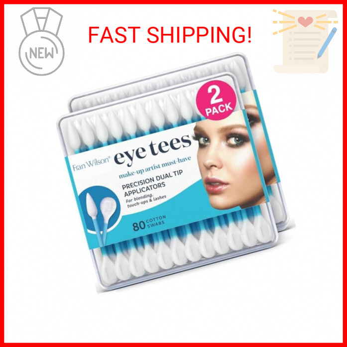 Fran Wilson EYE TEES COTTON TIPS 80 Count (2 PACK) - Precision Makeup Applicator