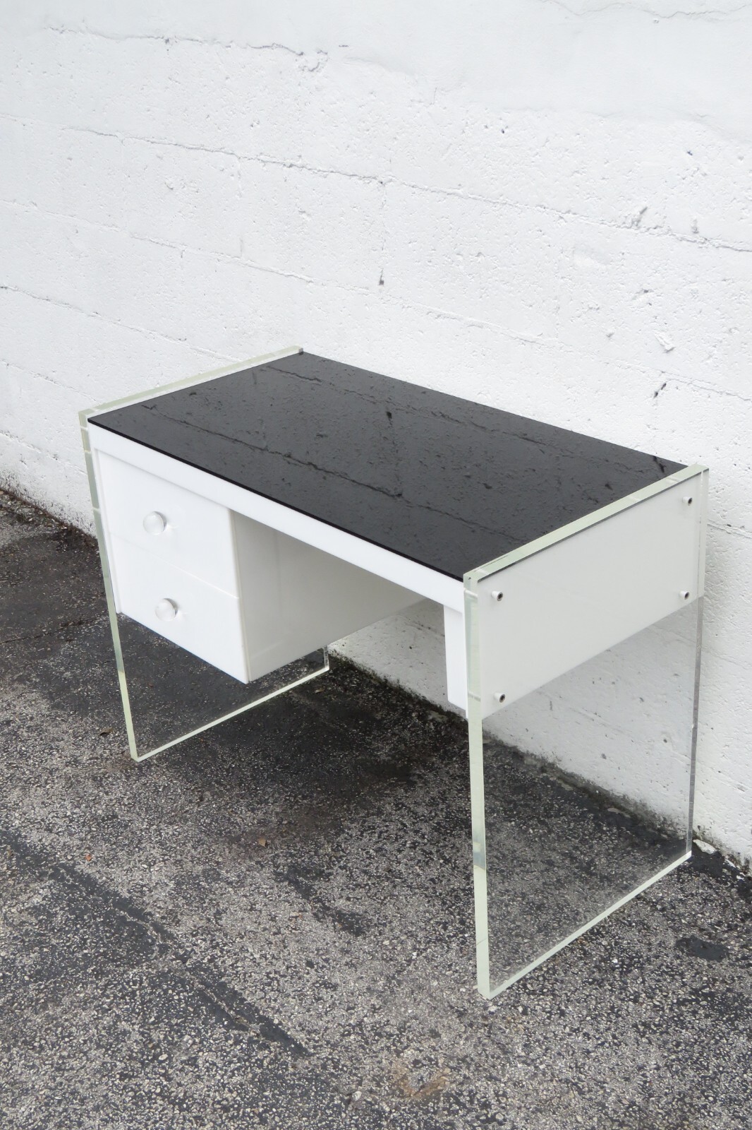 Hollywood Regency Lucite Vanity Makeup Table Desk and Stool 5475