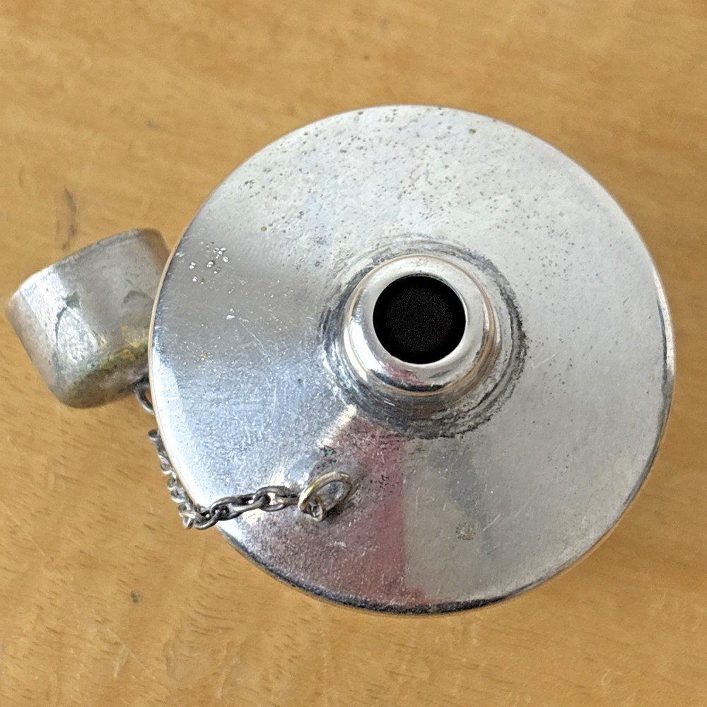 El De Uberti Silver Miniature Oil Lamp or Condiment Jar