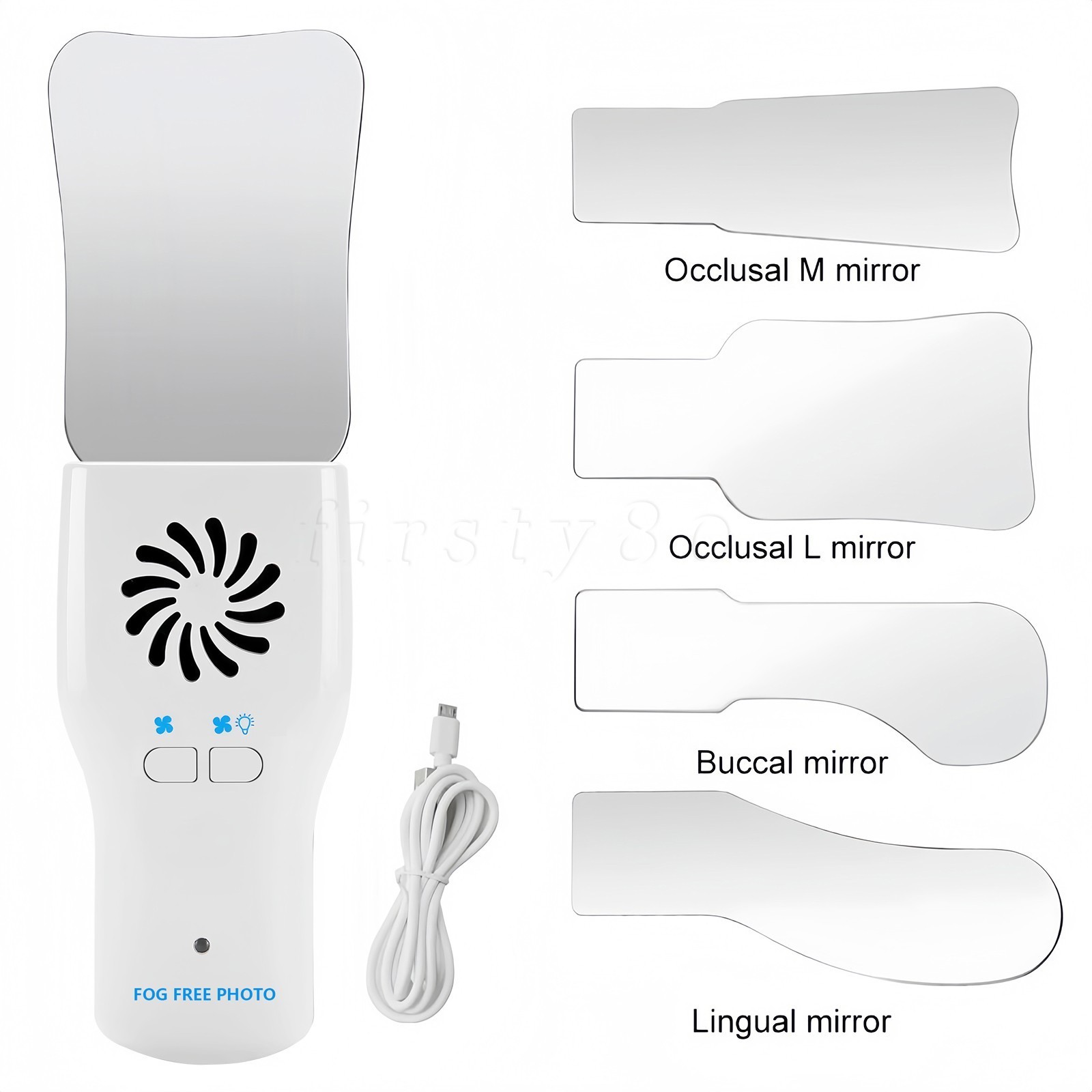 Dental Occlusal Mirror Fog Free LED Intra Oral Photo System 4 Mirror Anti-Fog A