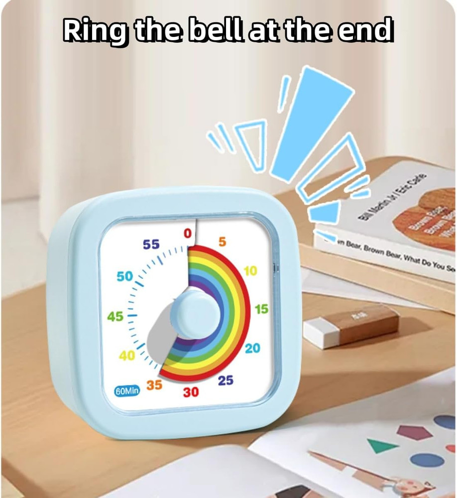 Kids Visual Timer Cute Rainbow - 60 Minute Countdown Timer Time Management for K