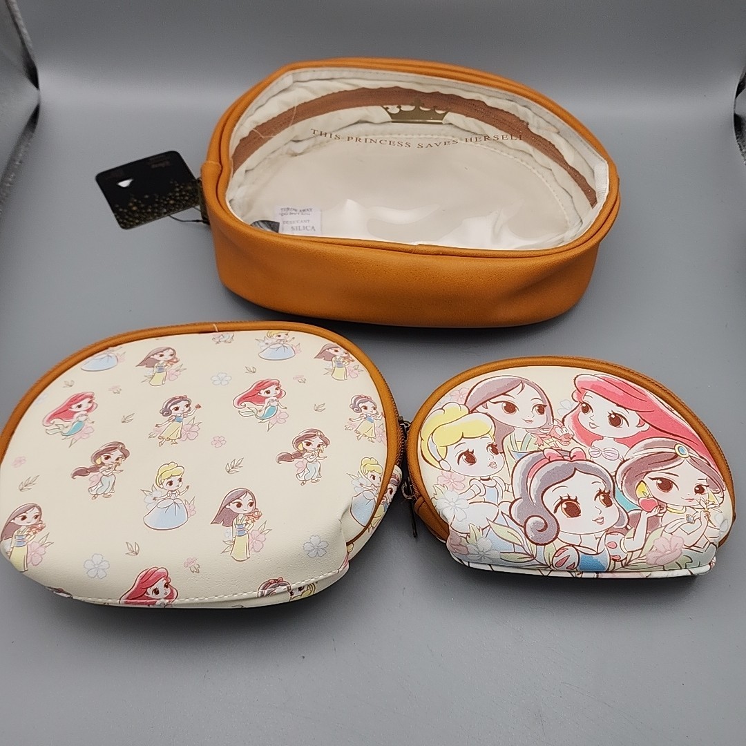 Disney Loungefly Disney Princesses Cosmetics Bag Set OF 3 New With Tags