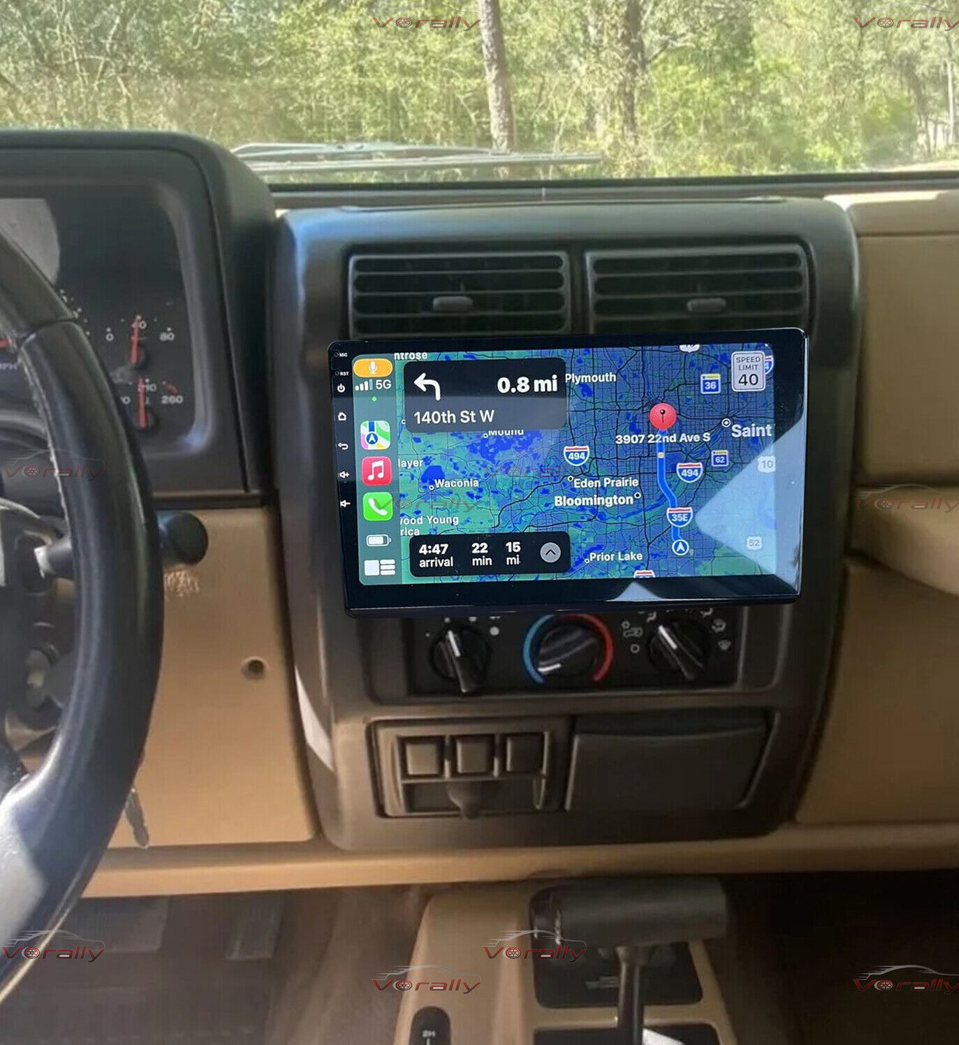 For 1997–2002 Jeep Wrangler TJ Apple CarPlay Radio Android 13 GPS WIFI Stereo