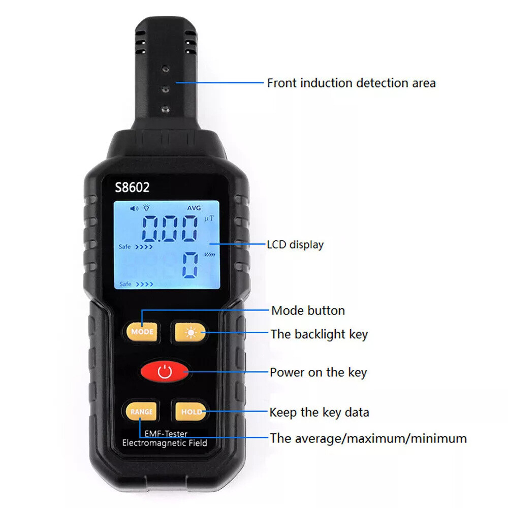 3 In 1 Temperature Electromagnetic Field Tester Digital Sensor Reader EMF Meter