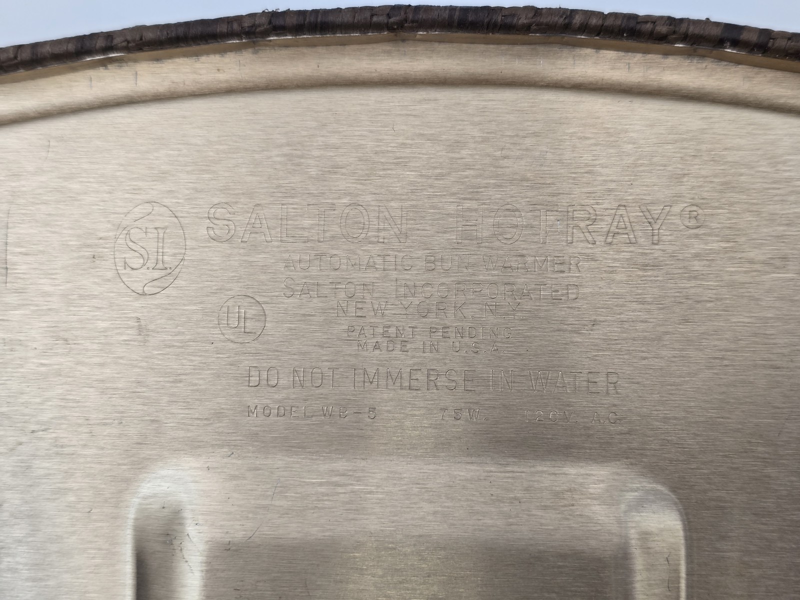 Vintage Salton Hotray WB-5 Bread Bun Warmer Orange Cover Original MCM