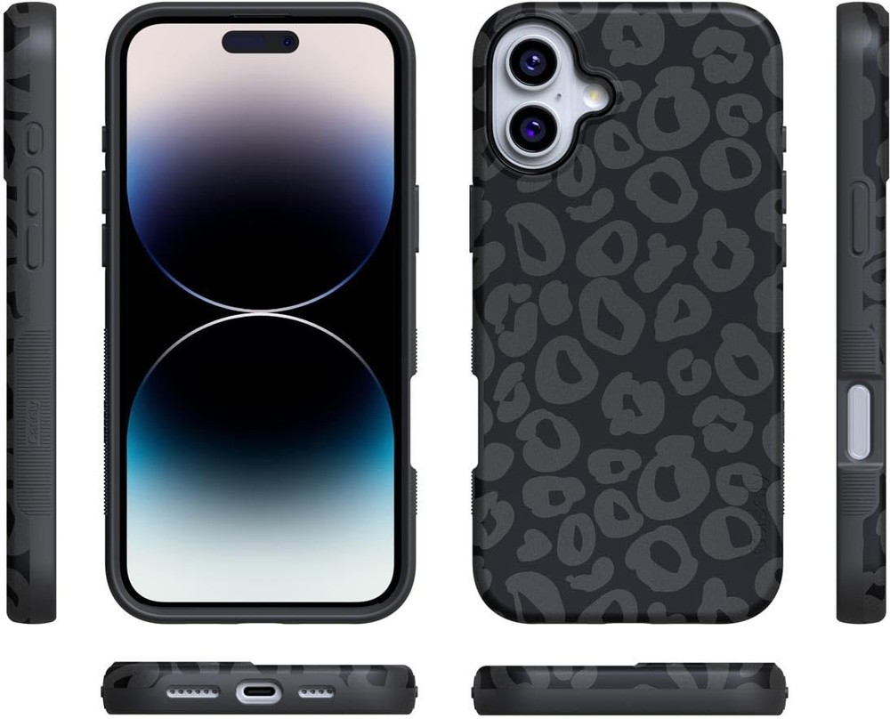 Casely iPhone 16 Case | Black Leopard | Bold Protective Case