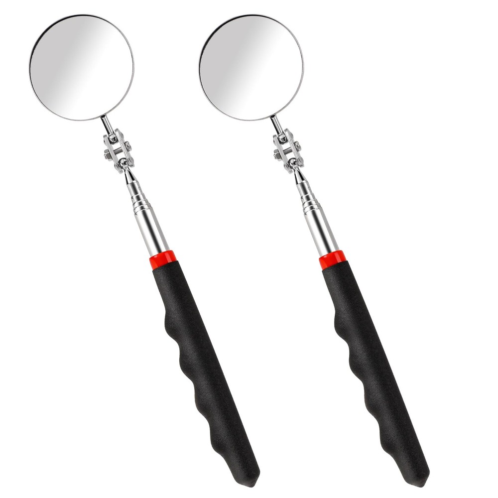 2Pcs Telescoping Inspection Mirror, Flexible Circular Mirror 360...
