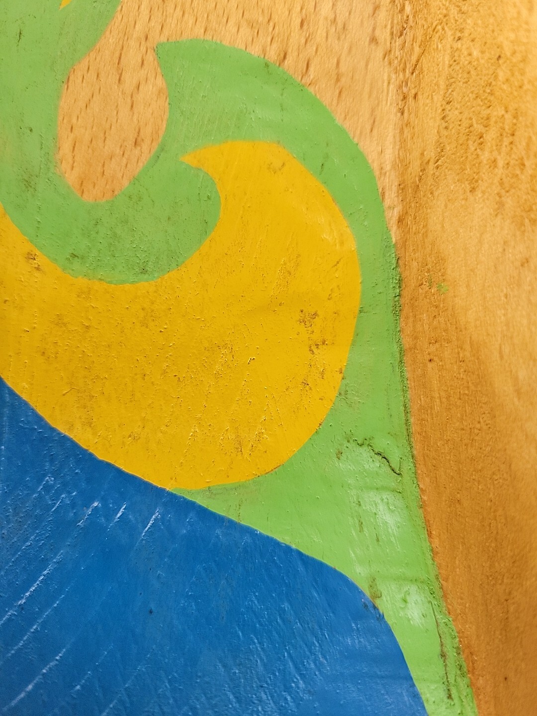 Vtg Folk Art Wooden Tole Grain Flour Scoop Painted Primitive Farm Core READ