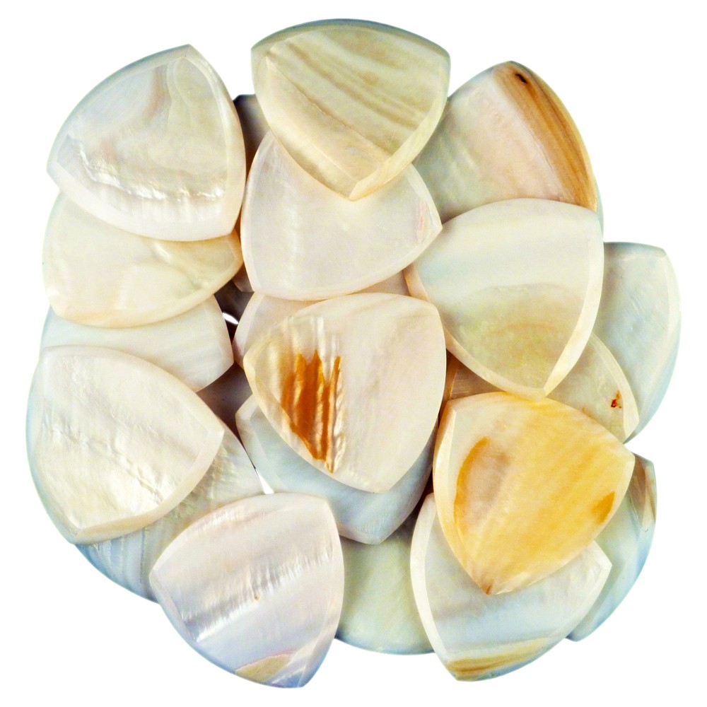 White Abalone Shell Guitar Pick - 2.0 mm 346 Triangle - Handmade Exotic Plectrum