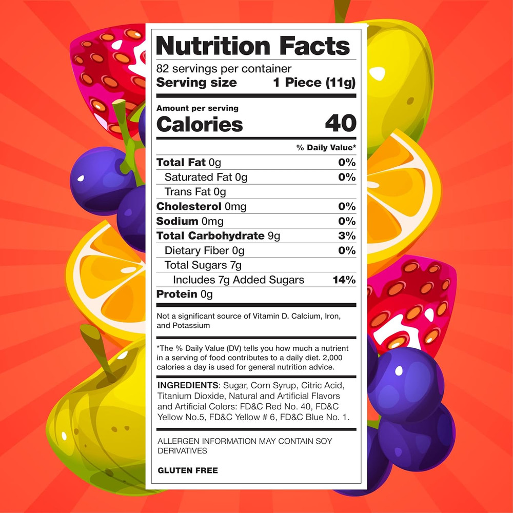 Fruit Lollipops - 2 Pound Bulk Pack (80 Count) - Assorted Fruit Flavored Hard Ca