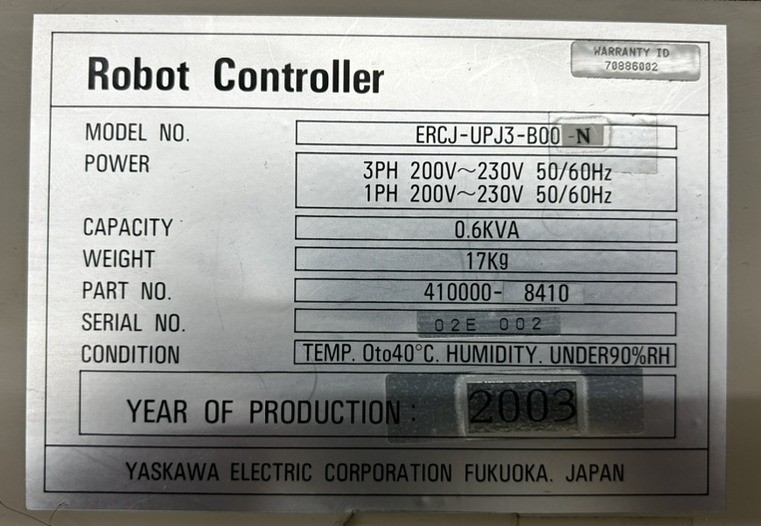 Yaskawa Motoman ERCJ-UPJ3-B00-N controller