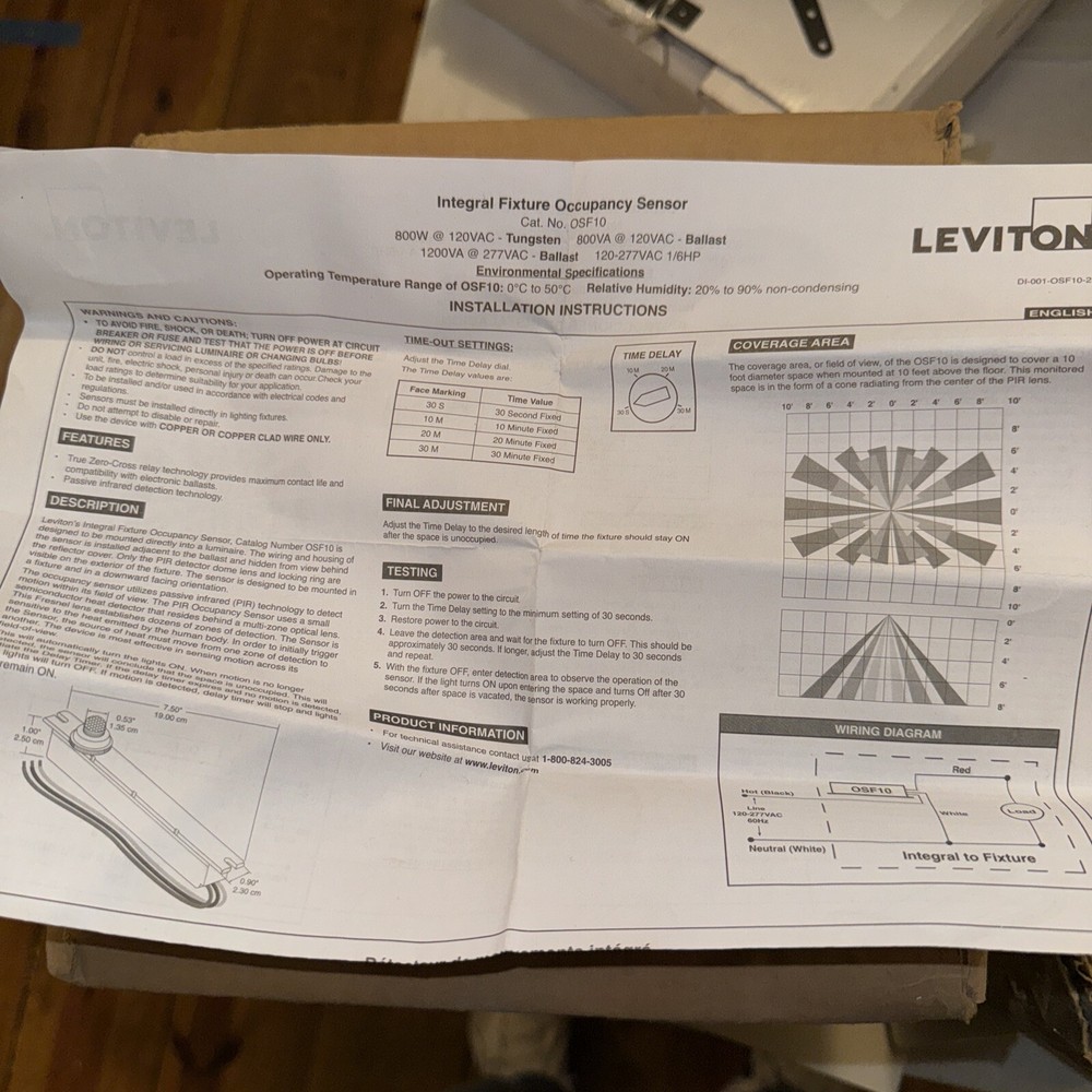 leviton fixture occupancy sensor