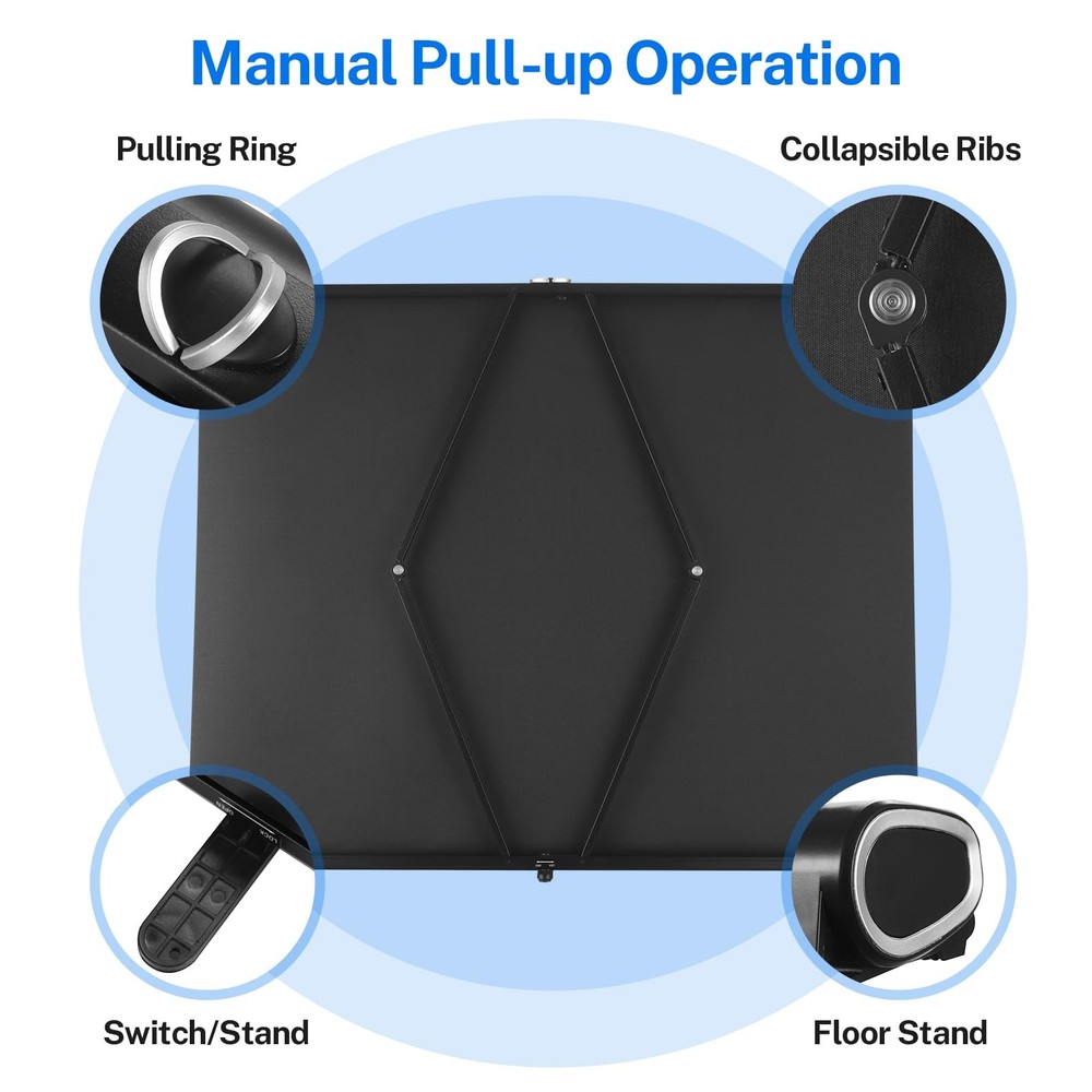 50 inch Small Projector Screen, Retractable Pull Up Screen, Floor Projector S...