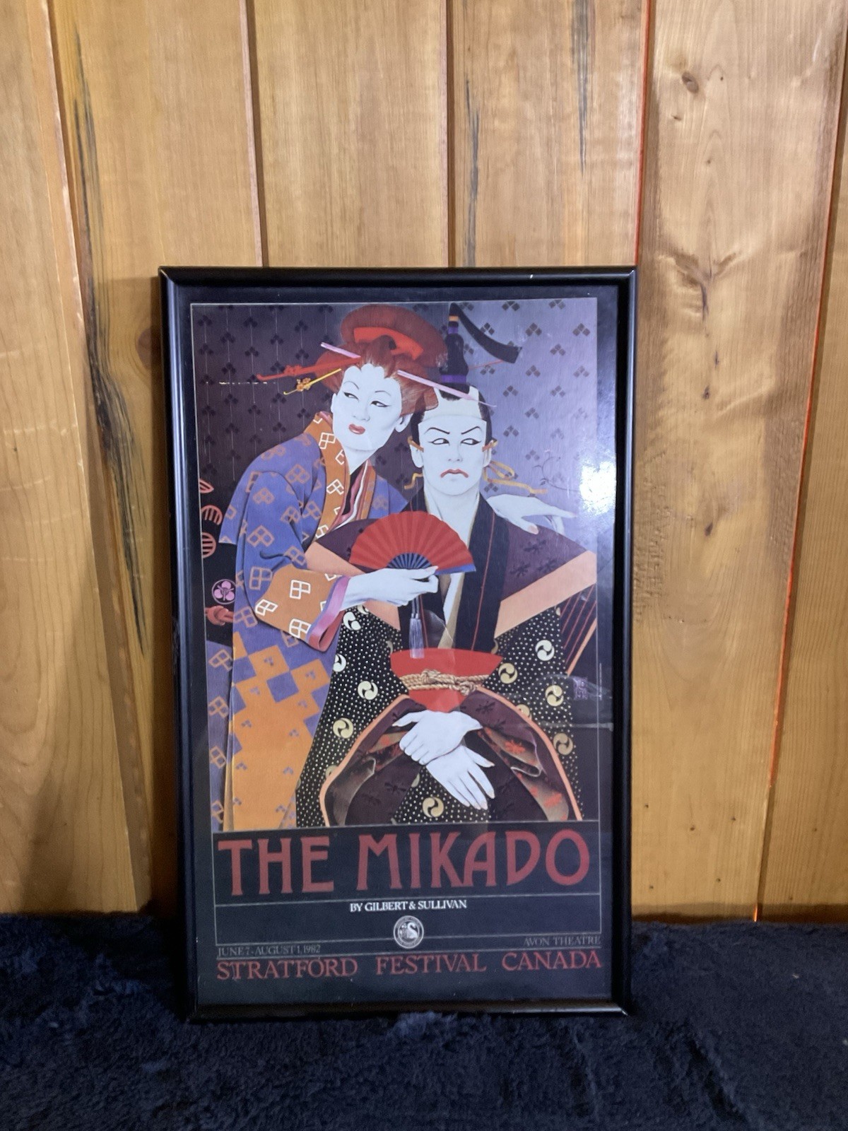 Vintage STRATFORD FESTIVAL Poster THE MIKADO Gilbert & Sullivan 14x9 framed