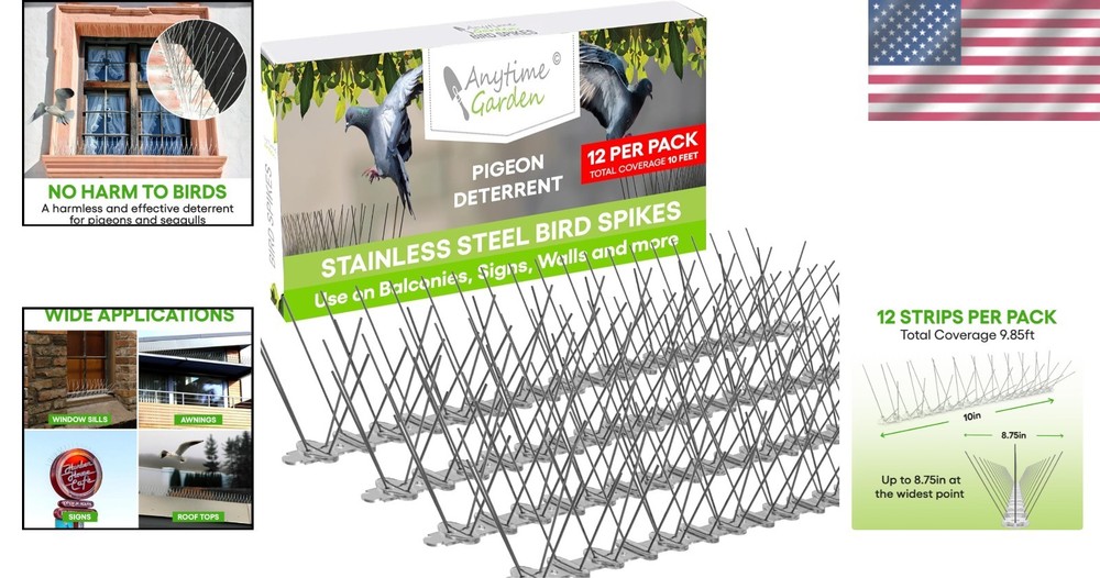 Versatile 10ft Bird Spike System - Corrosion Resistant, Ideal for Any Surface