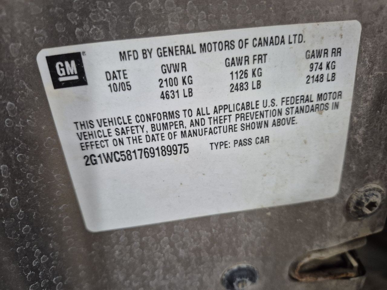 Automatic Transmission 3.9L Fits 06-11 IMPALA 1316796