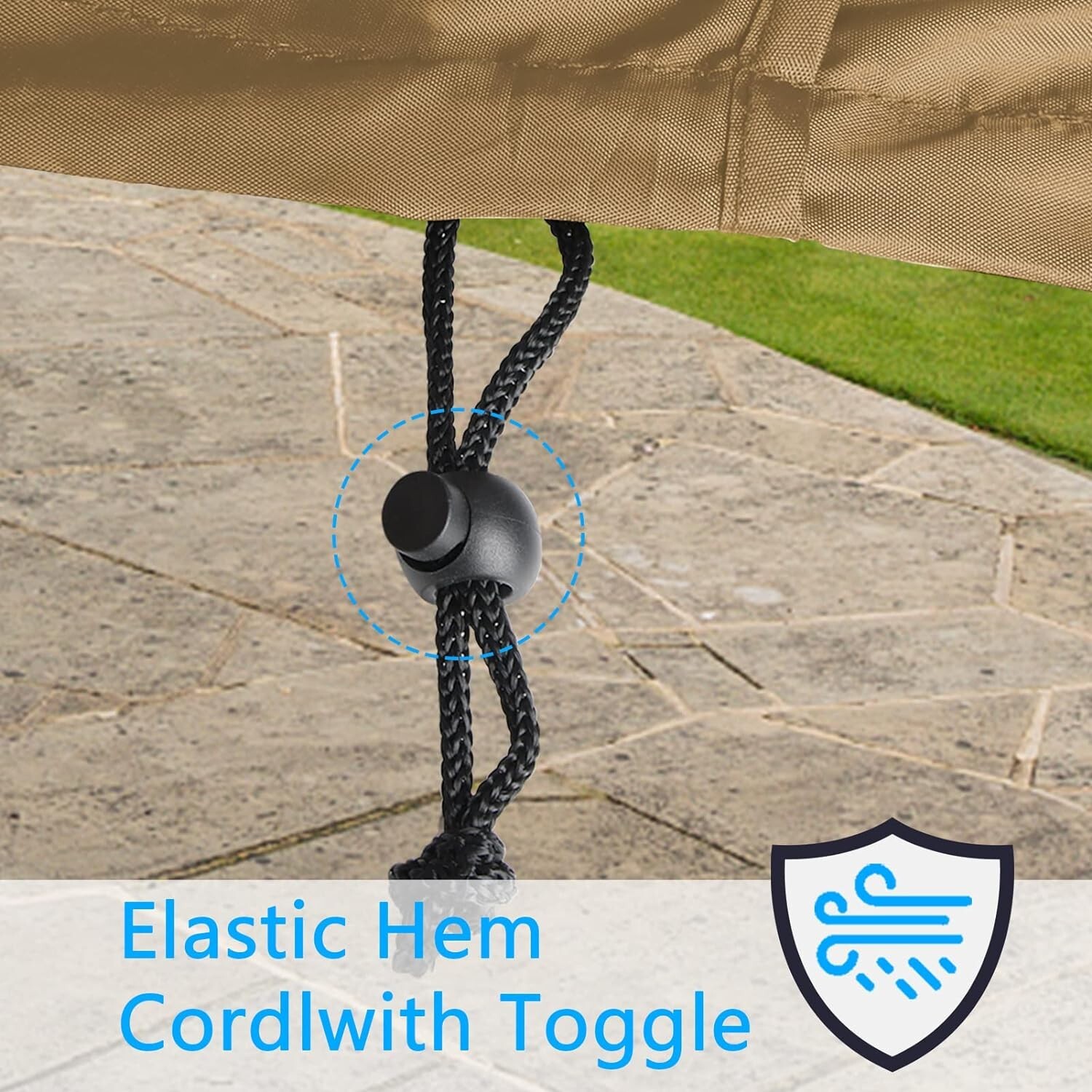 iCOVER Patio Furniture Cover，Waterproof Dustproof Patio Table Cover，SAND