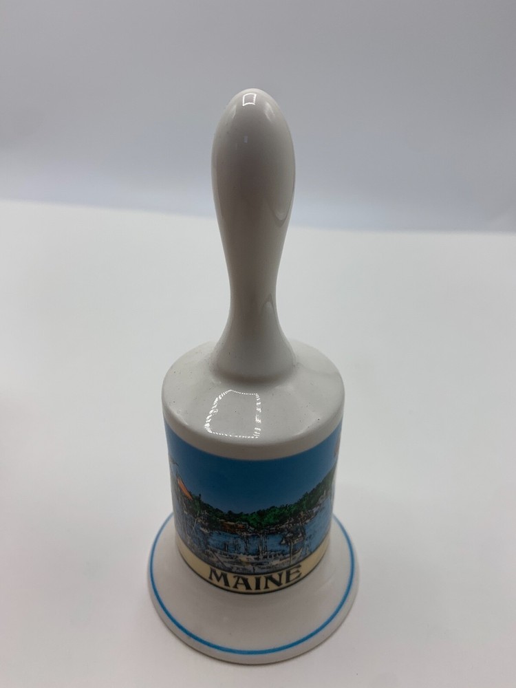 Ceramic Bell Maine Coast White 5" Tall