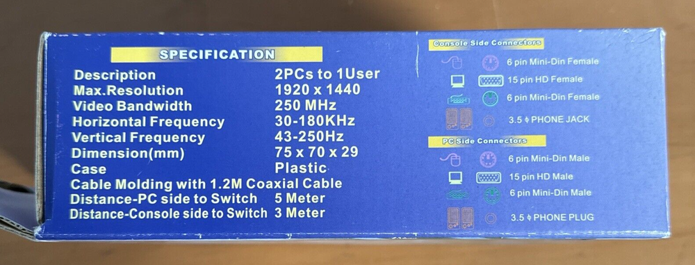 2-Ports External KVM switch PS/2 wit Audio Support