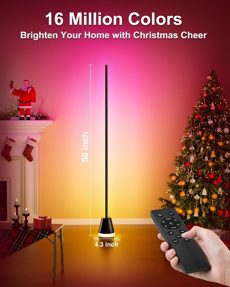 Smart Corner Floor Lamp, 172 LED Standing Lights with APP and Remote Control.