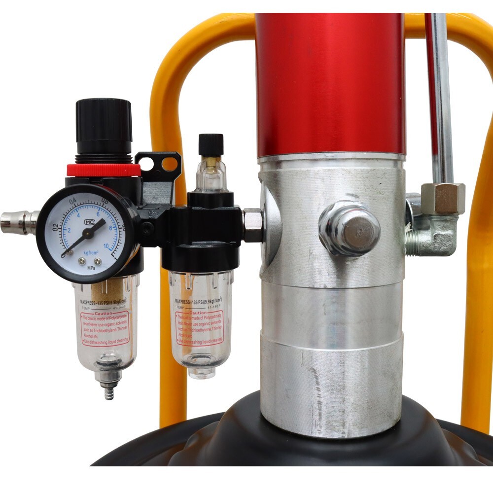 5gal Pneumatic Compressed Grease Injector 20L with Pressure Meter Adjustable