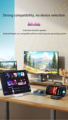 Mobile Phone Sensor Stand Bluetooth Speaker（White） white