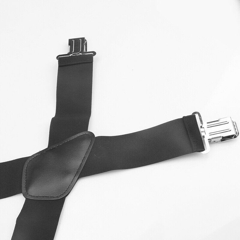 Adjustable Elastic General Pants Cross X-Type Suspender Strap Leather Crosspatch