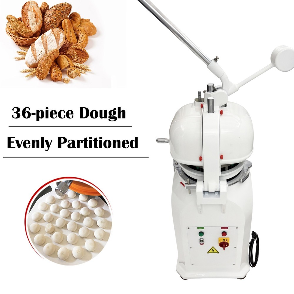 36 Blocks Commercial Semi-Automatic Dough Cutter Roller Divider Rounder 110V