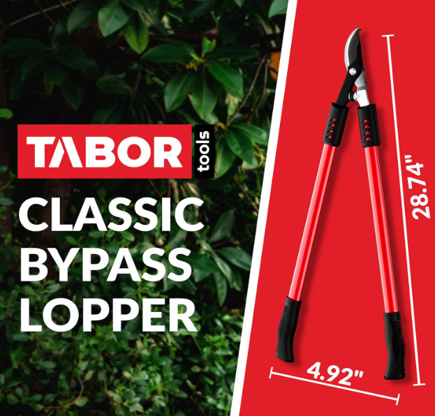 TABOR TOOLS GL16A Bypass Lopper, Chops Branches with Ease, Classic 28 Inch Tree