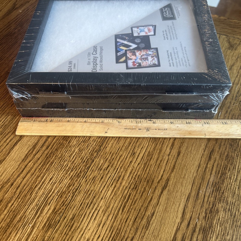 (2) 8” X 10” Display Cases, Solid Wood, Hinged, New