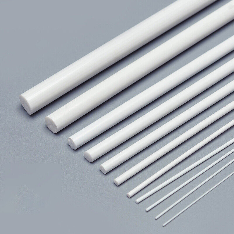 White ABS Plastic Tube Round Solid/Hollow Pipe DIY Model Crafts Diameter 2mm~8mm