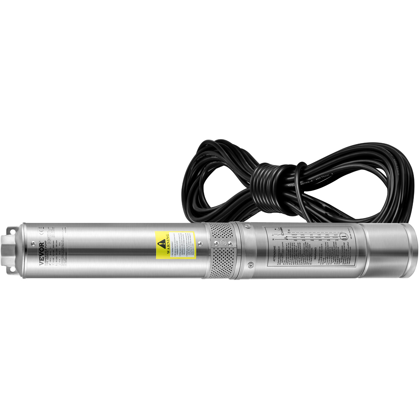 VEVOR Deep Well Submersible Pump Stainless Steel Water Pump 2HP 230V 37GPM 427ft