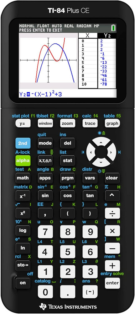 TI-84 plus CE Color Graphing Calculator, Black