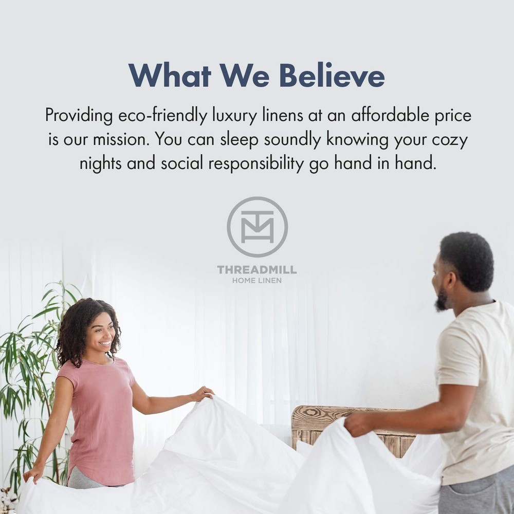 Threadmill 100% Cotton Sheets for Twin Size Bed - 600 Thread Count Twin Bed S...