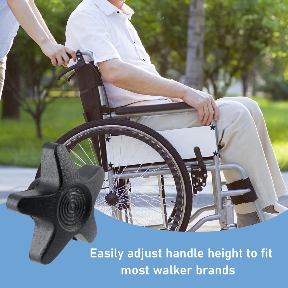 Arm Adjustment Knobs for Rollators - 4 Pack Pentagram Walker Parts