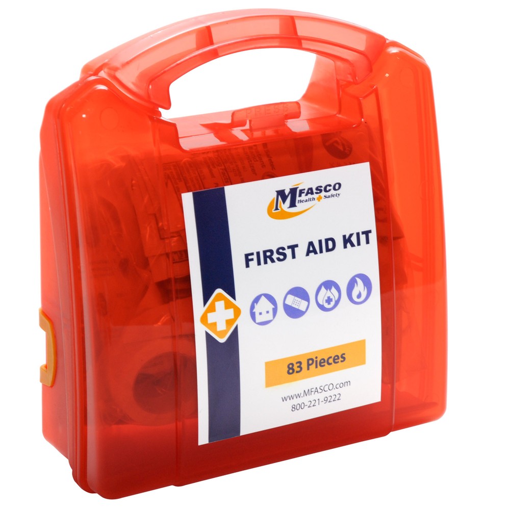 First Aid Kit 10 Person Red Plastic MFASCO