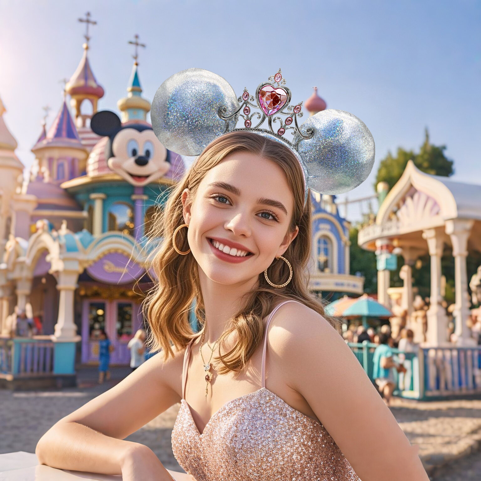 Disney Parks Princess Iridescent Tiara Minnie Mouse Ears Headband 2025 US