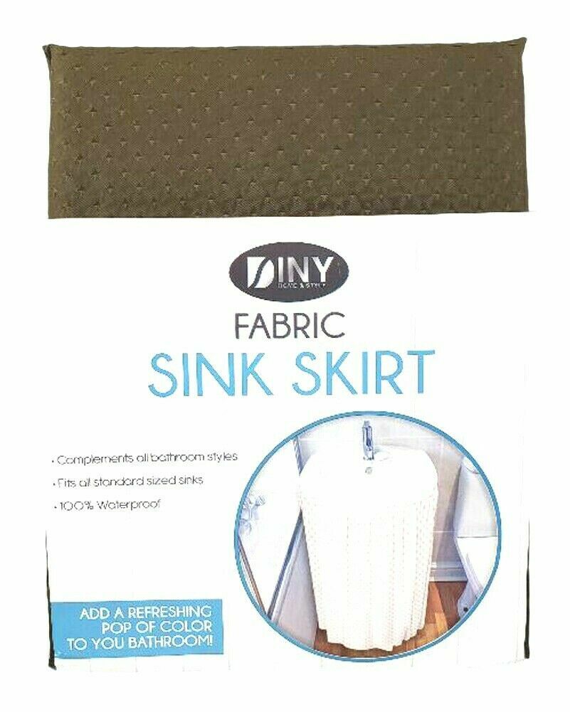 Fabric Sink Skirt Diamond Stitch Wraps Around The Sink Self Stick USA Seller