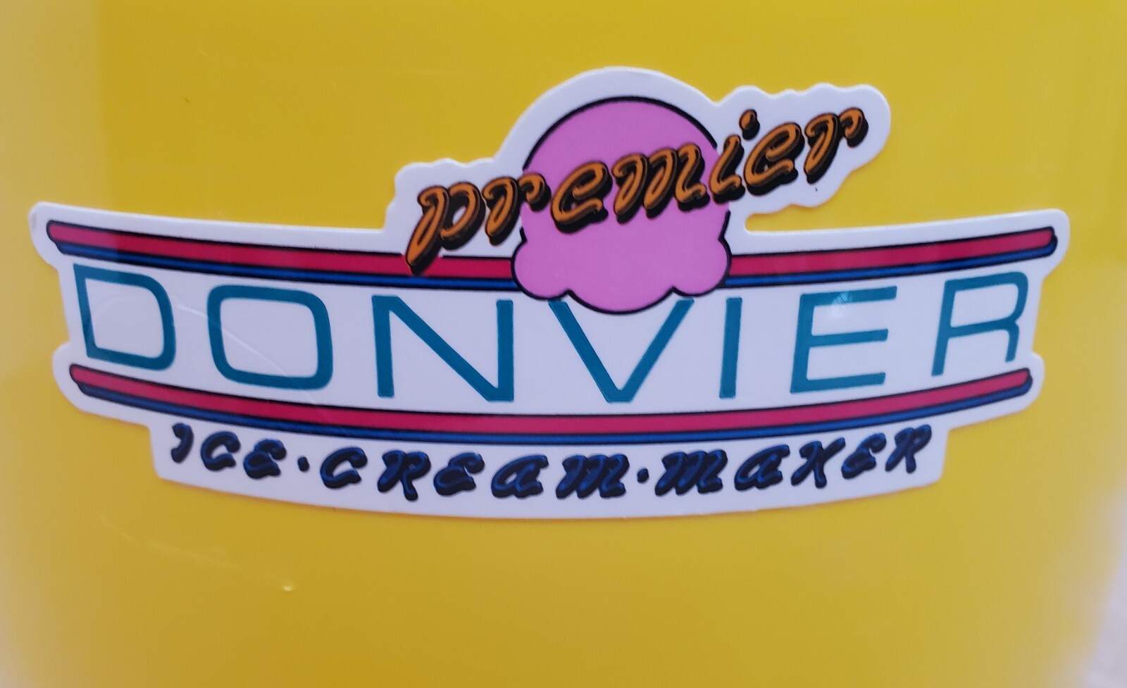 Vintage Premier Donvier 1 Qt Ice Cream Maker Yellow Hand Crank Made In Japan