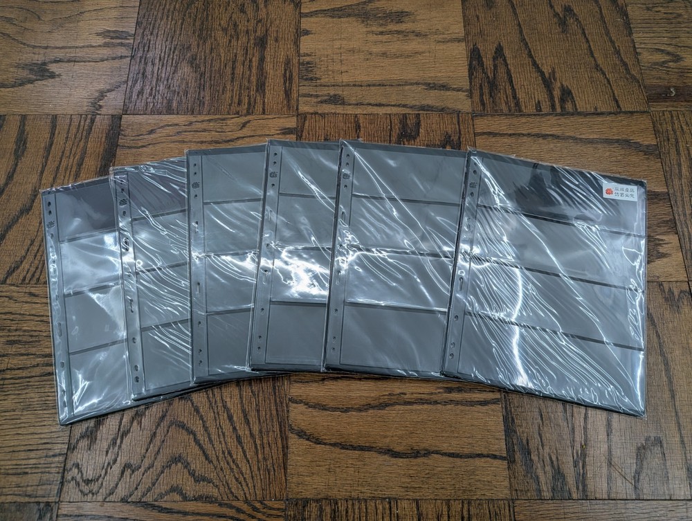 60 SHEETS Stamp Album Pages Double-Sided 4 Row 216 x 280mm Fit 3 / 4 Ring Binder