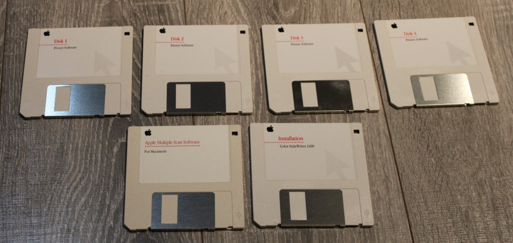 APPLE PRINTER SOFTWARE 1995  SET OF 4 DISCS ( PLUS 2 OTHERS)