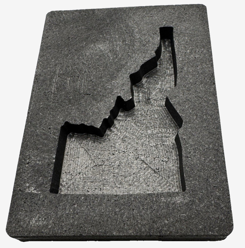 Graphite Ingot Mold For Casting 5 oz Gold Idaho Reverse