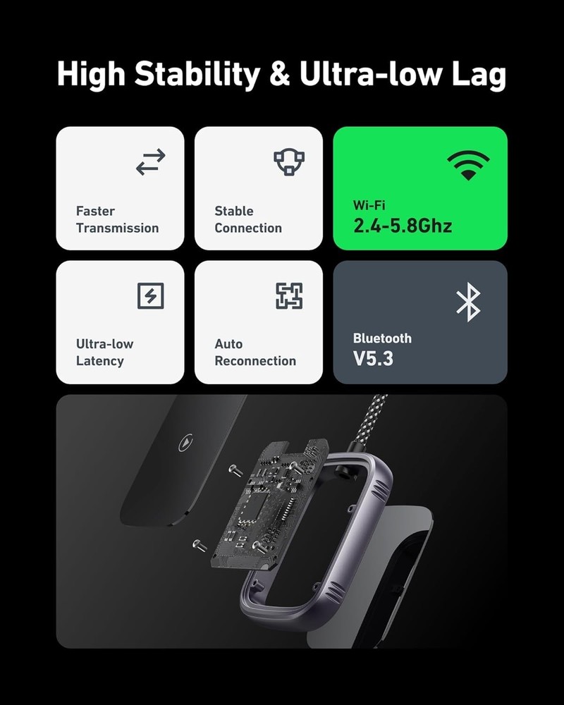 2 in 1 Wireless Carplay Adapter & Android Auto Wireless Adapter, 2025 Bluetooth