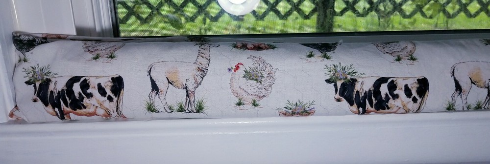 Draft Stopper, Cedar Filled, Draft Stopper, Window Draft Stopper, farm, cows